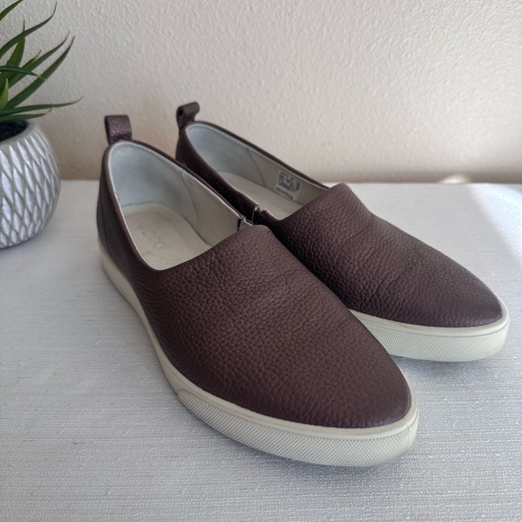 ECCO Bronze Leather Slip On Comfort Loafers Women’s EU38 US7 - Picture 3 of 13